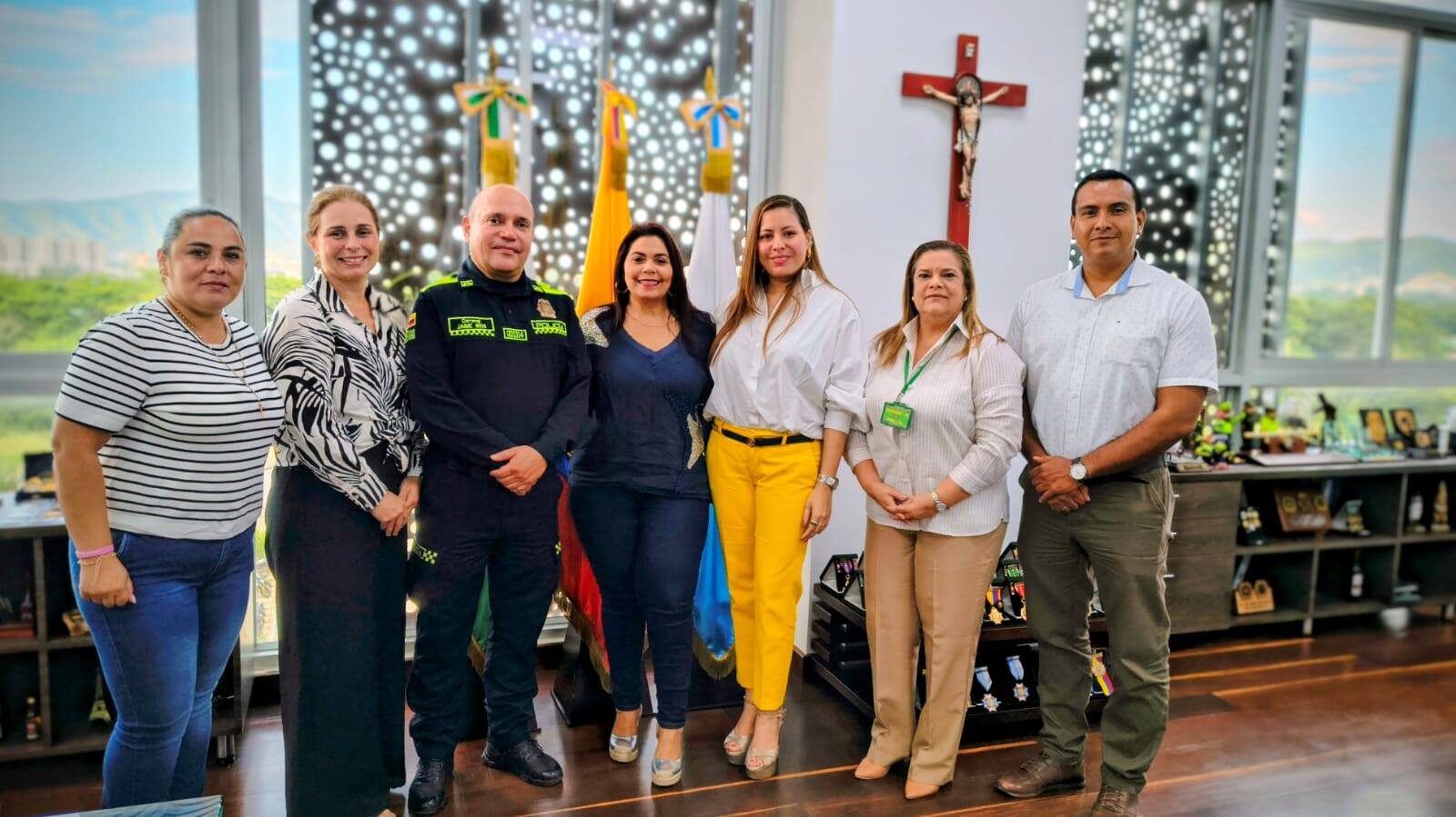 Reunión de seguridad en el comando de policía de Santa Marta
